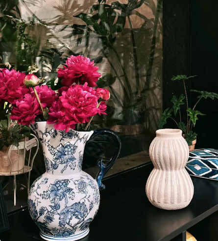 Blue-and-white Ceramic Milk Jug Vase Handmade