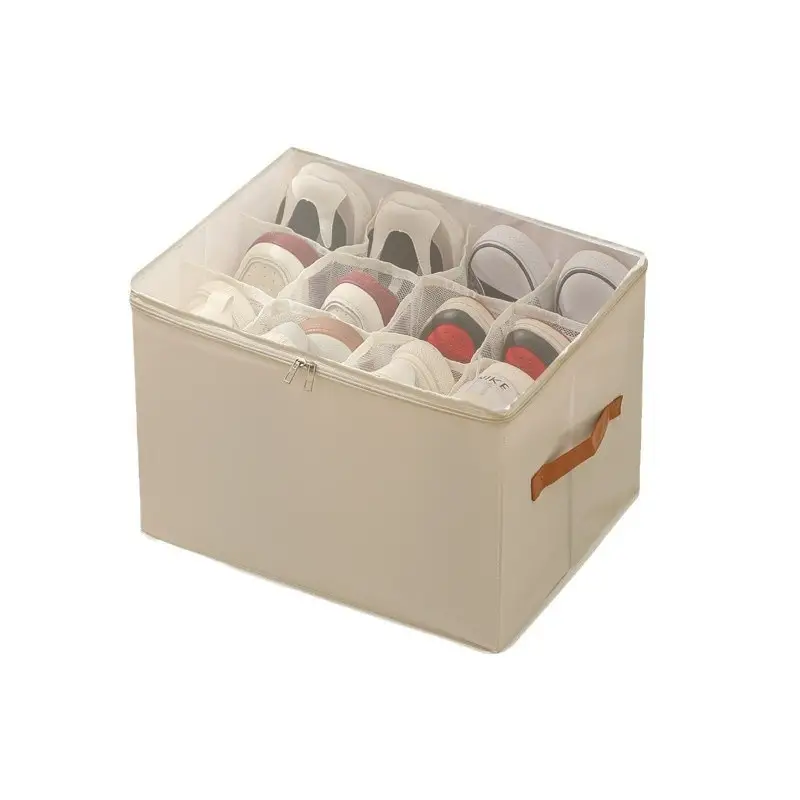 Oxford Cloth Storage Shoe Box Foldable With Zipper