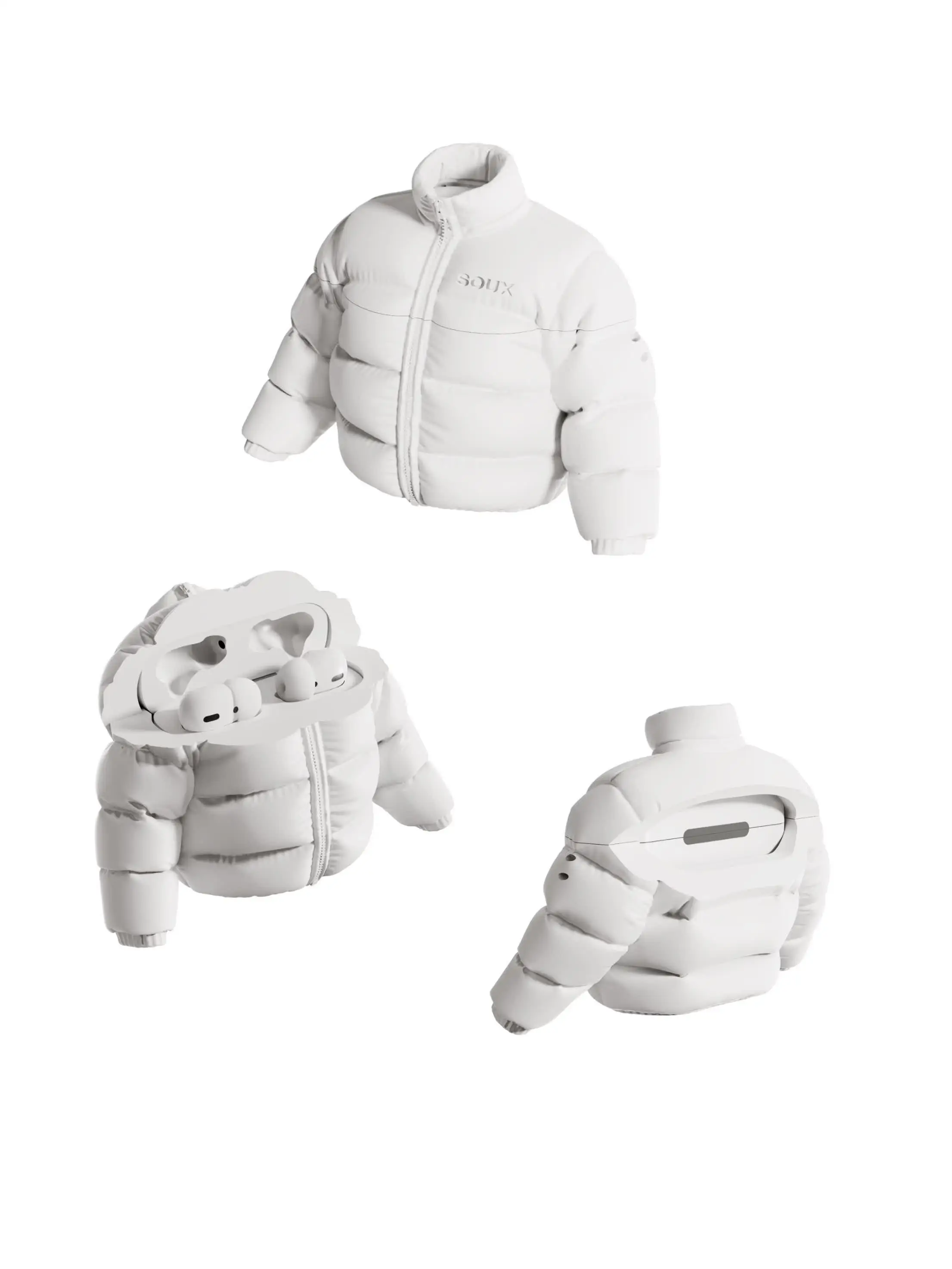 Down Jacket Headphone Protective Case