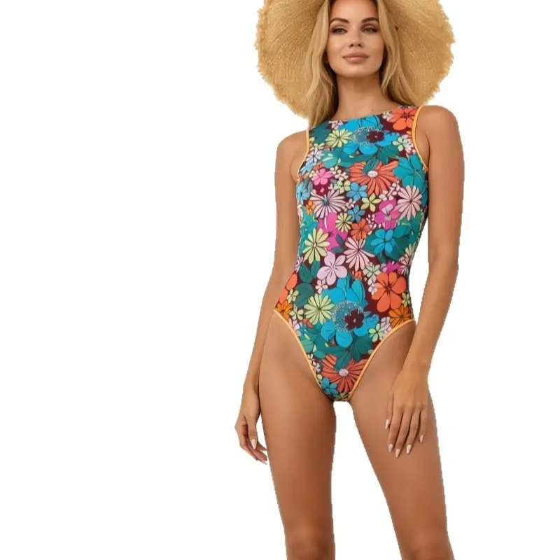 Mesh Print One-piece Bikini Swimsuit