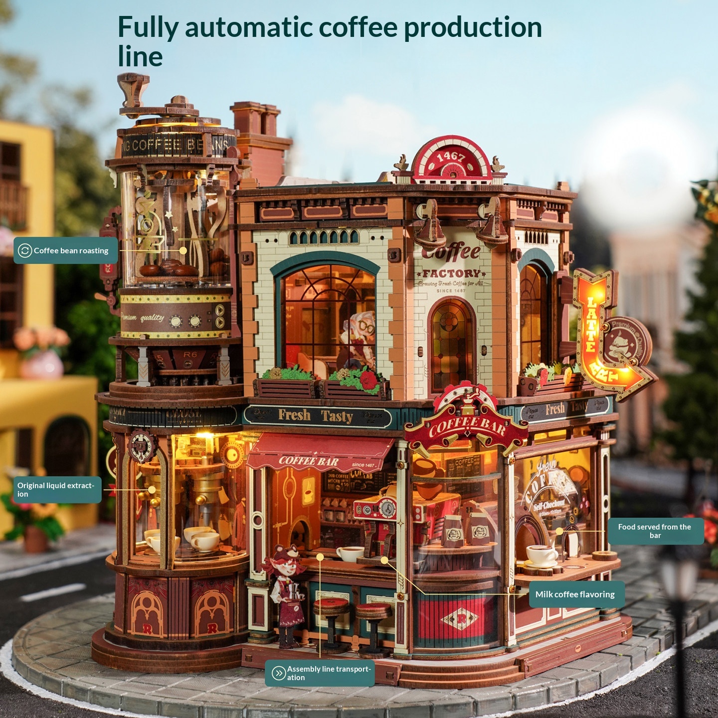 Music Box Building Blocks Wooden Assembly 3D Puzzle