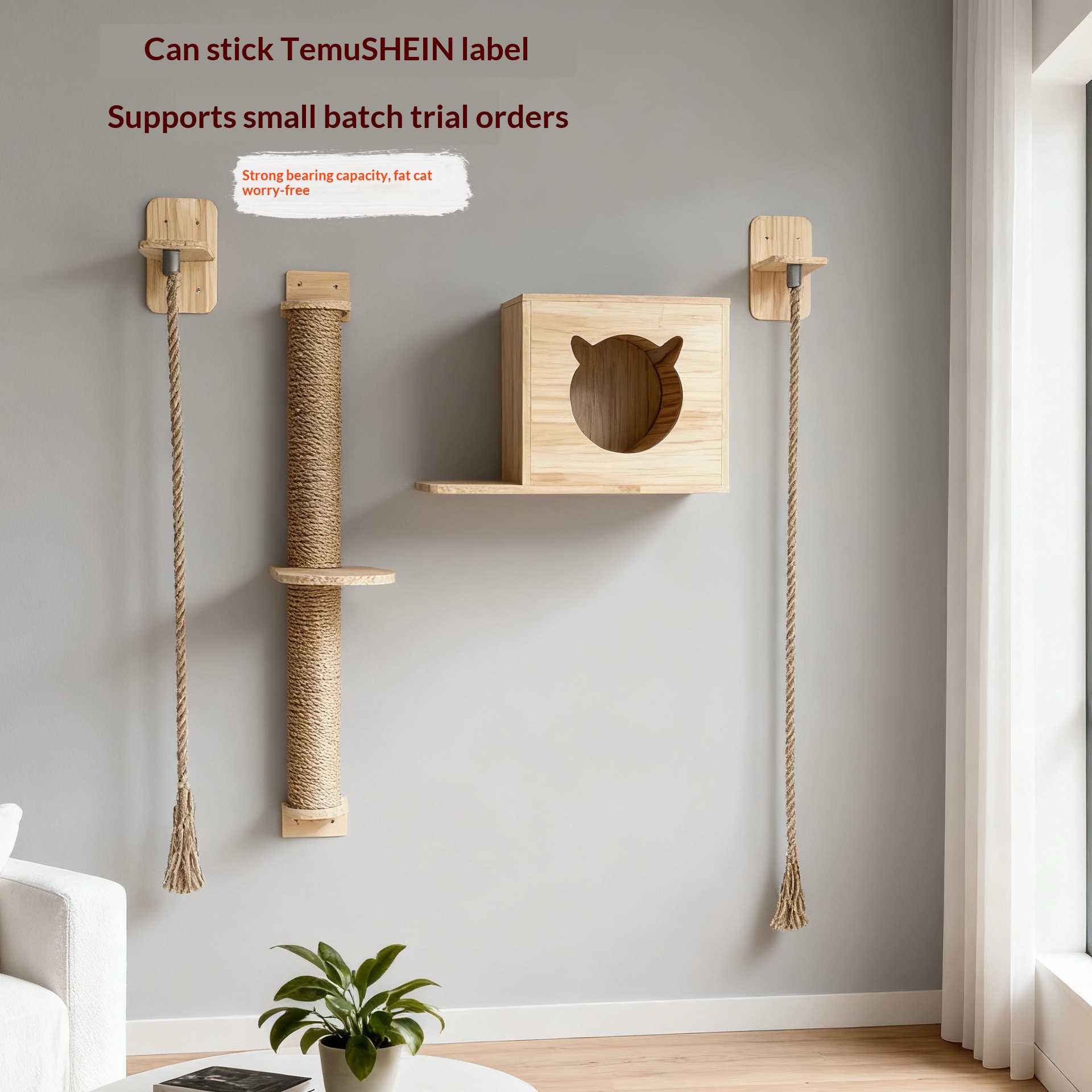 Cat Tree With Scratching Post Jumping Platform And Cat Bed Complete Set
