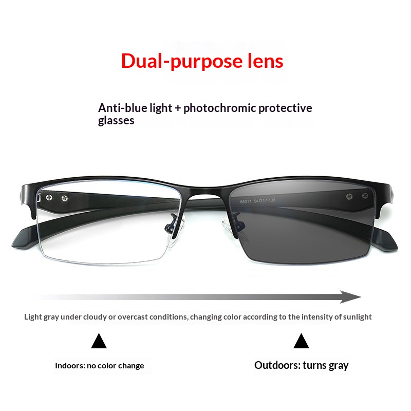 Color-Changing Blue-Light-Blocking Glasses Mens Plain Glasses