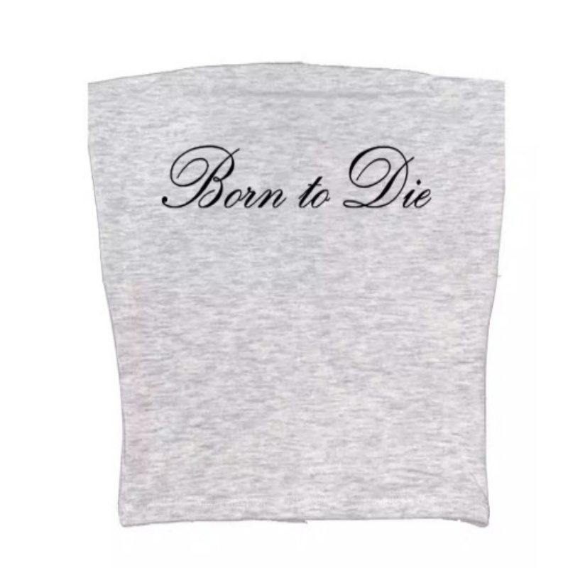 Feminine Short Letter Halterneck Casual Comfortable Top