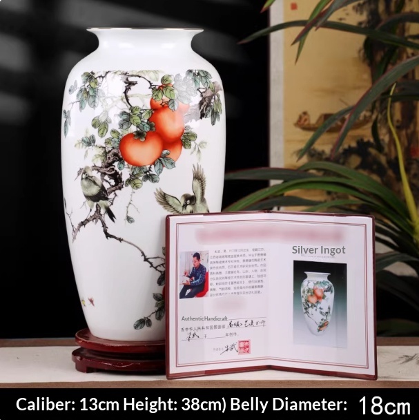 Ceramic Gourd Vase with Wooden Base, picture 4 of 4