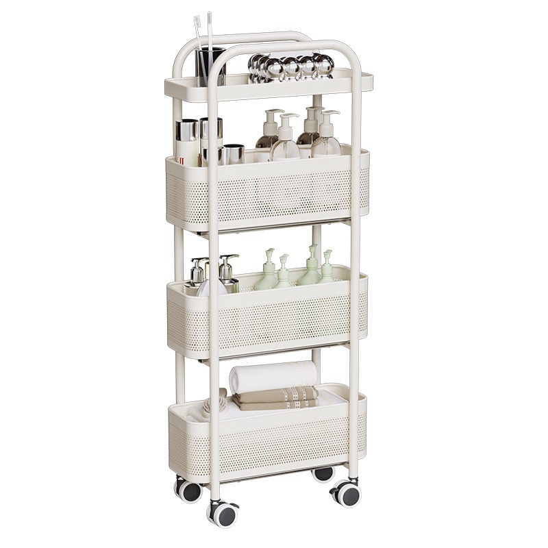 Compact Trolley With Narrow Drawers Cabinet For Storage Bathroom Refrigerator - Image 3