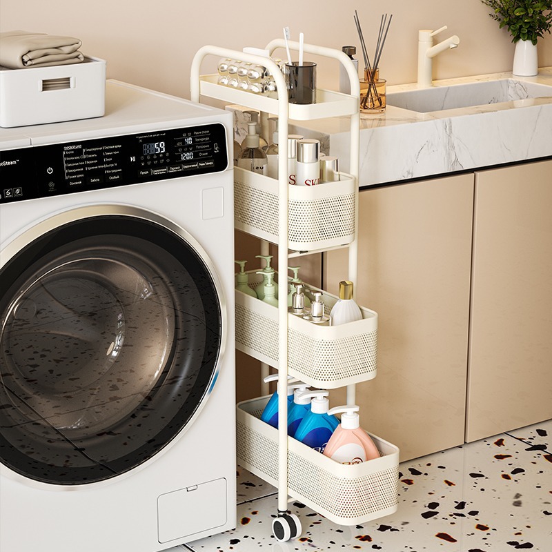 Compact Trolley With Narrow Drawers Cabinet For Storage Bathroom Refrigerator - Image 2