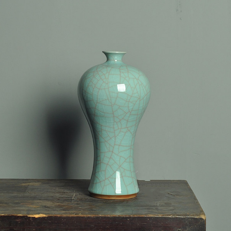Celadon Vase Beauty Drunk On Plum Blossoms Jade Pot Spring Style For Home Decor