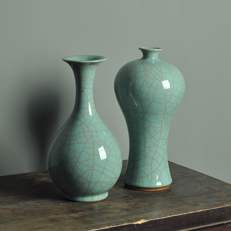 Celadon Vase Beauty Drunk On Plum Blossoms Jade Pot Spring Style For Home Decor - Image 1