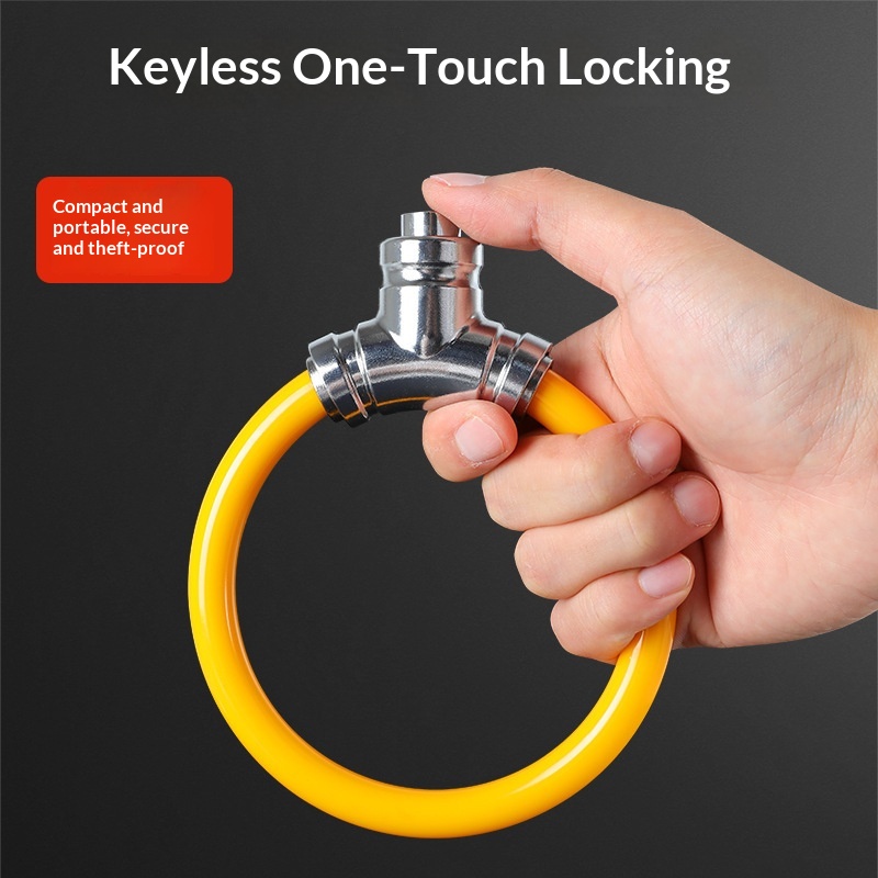 Bicycle Lock With Thickened Steel Cable And Alloy Ring Lock