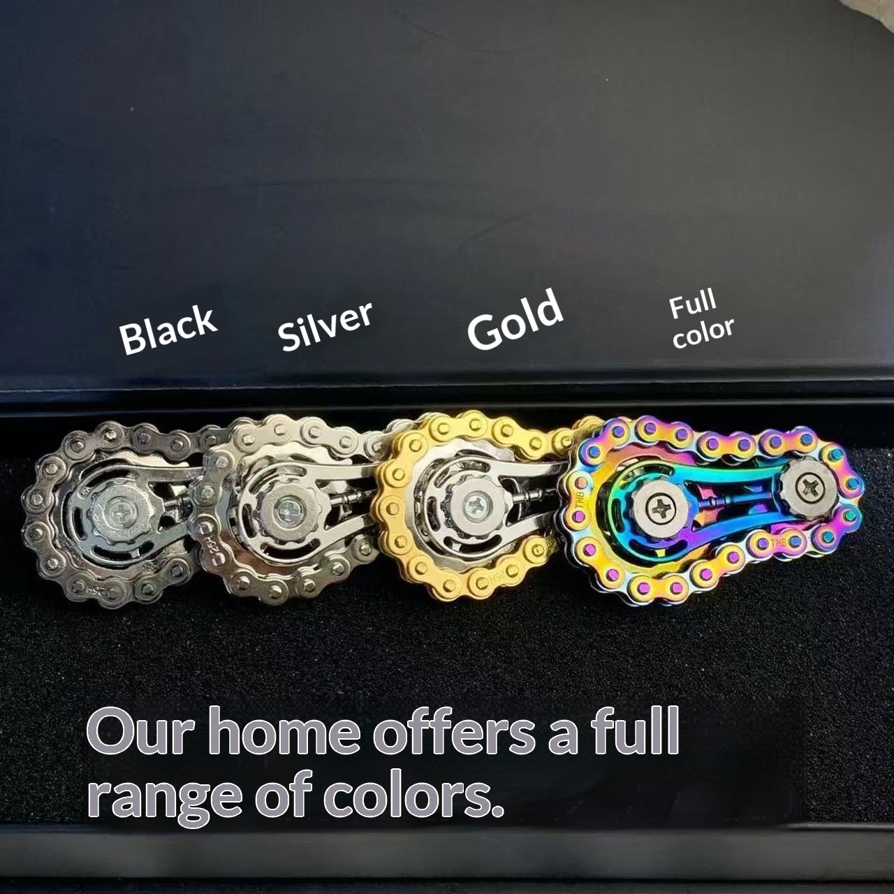 Colorful Chain Fidget Spinner Anxiety-relief Stress-reliever Gear Mechanism