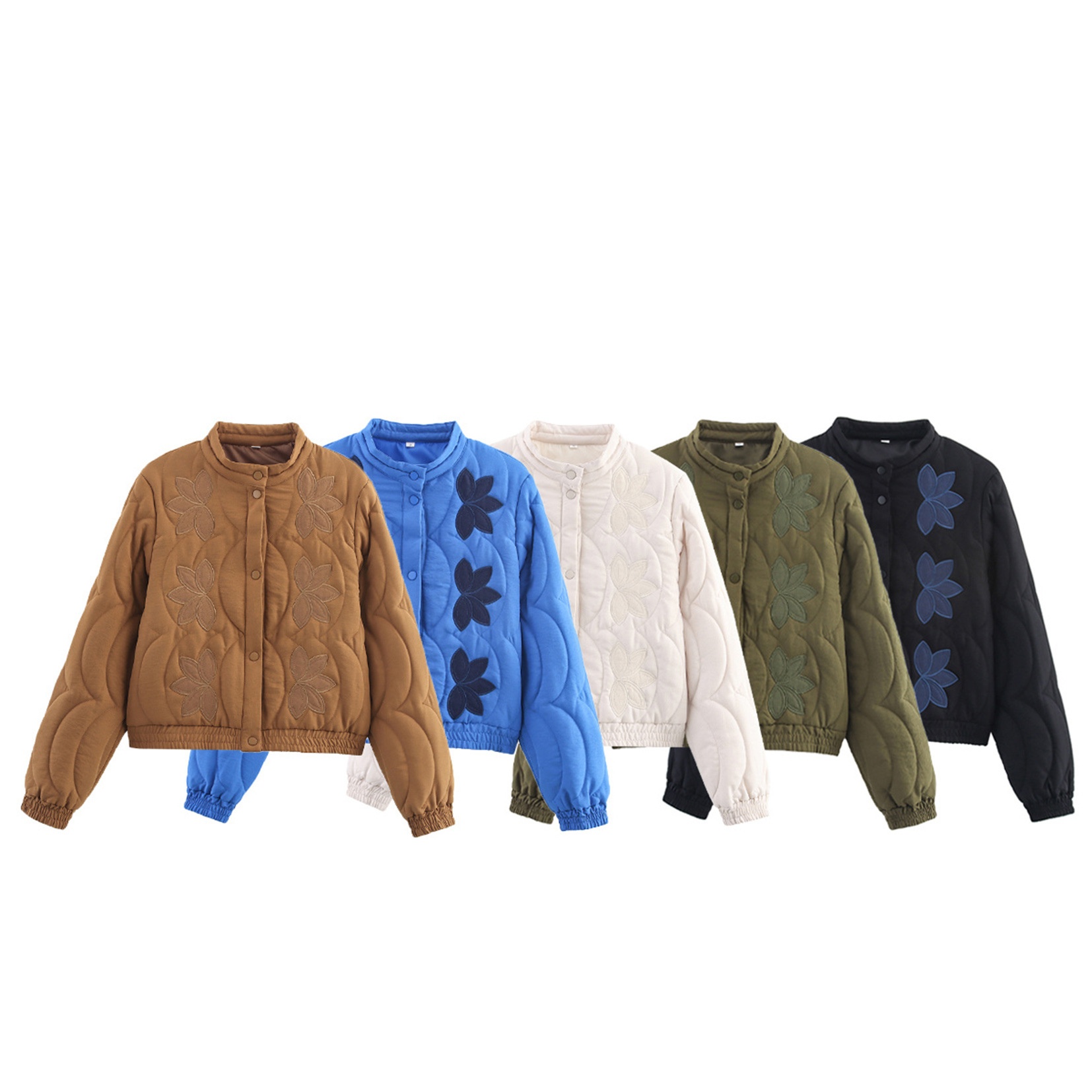 European And American Style French Embroidered Cotton-Padded Coat For Women