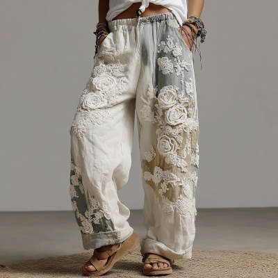 Retro-print Women's Casual Sweatpants