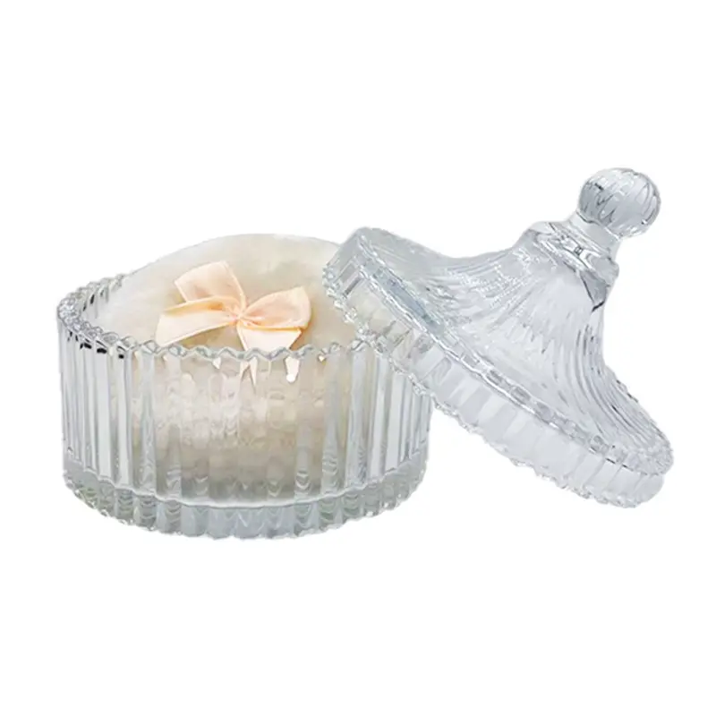 Long-haired Butterfly Flower Dry Powder Puff Glass Jar Set