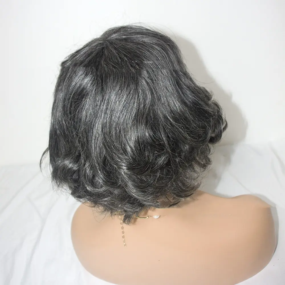 European And American Middle-aged And Elderly White-gray Wig Granny Gray Short Curls
