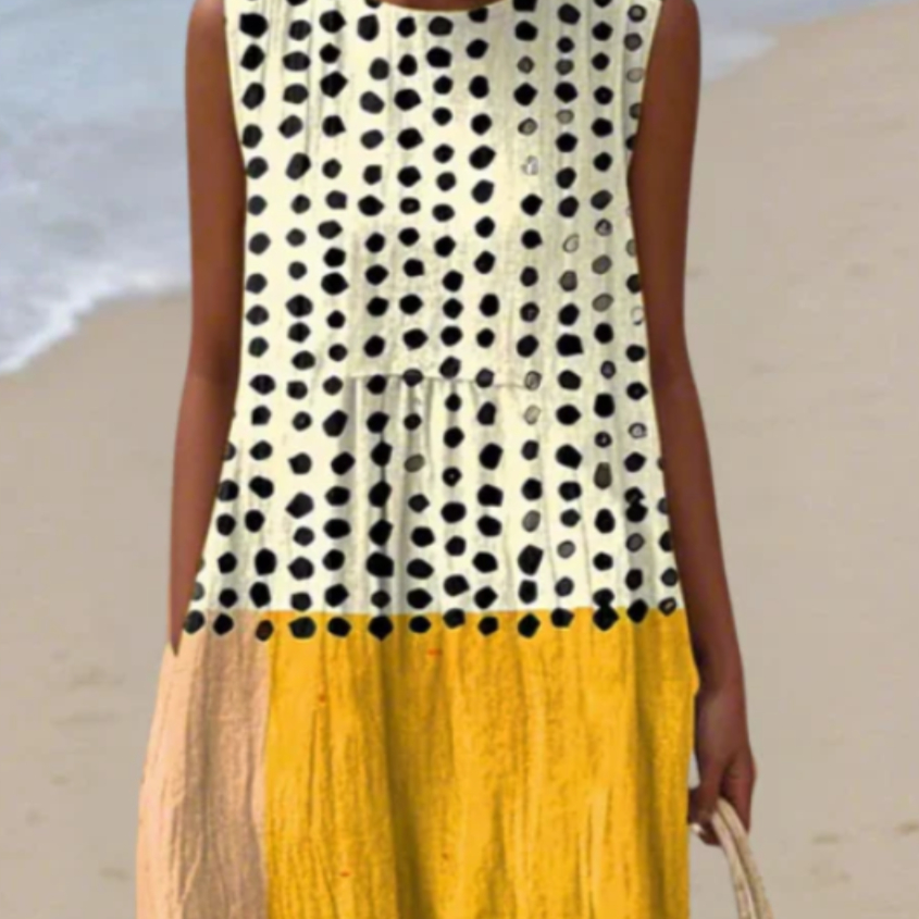 Womens Sleeveless Casual Printed Elegant Long Dress