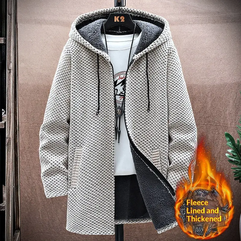 Men's Mid-Length Knitted Cardigan Coat Casual And Versatile