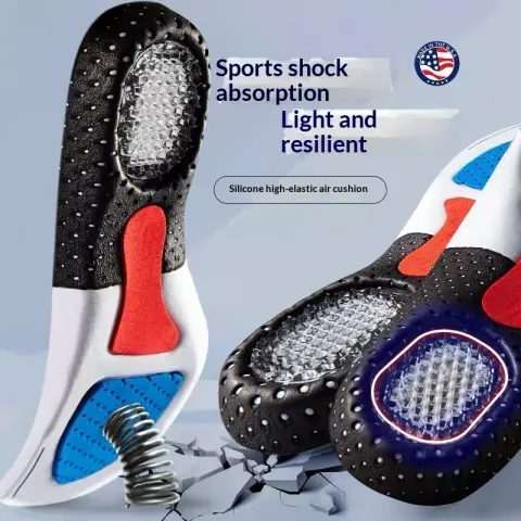 Arch-support Athletic Insoles with Sweat-absorbing Latex Air Cushioning
