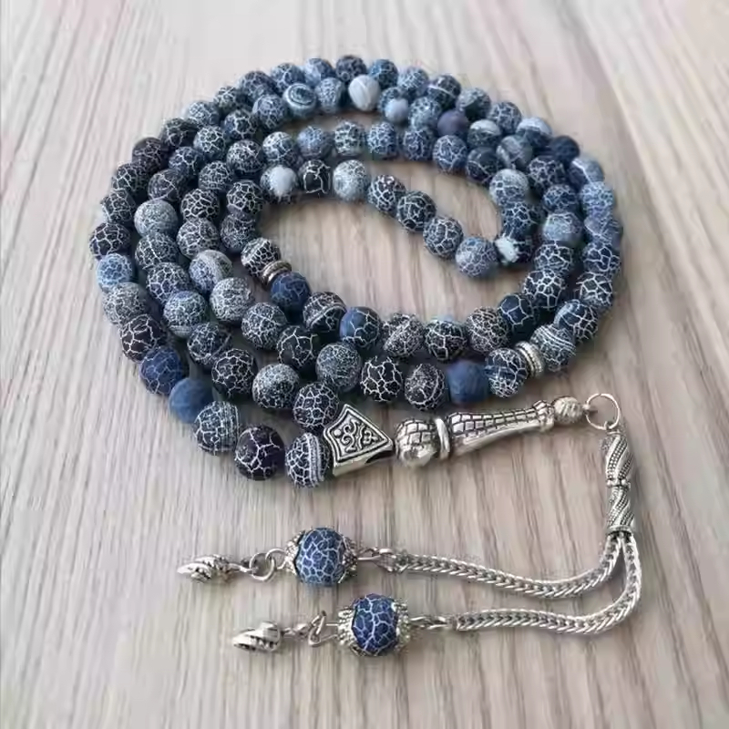 99-bead Weathered Agate Prayer Beads