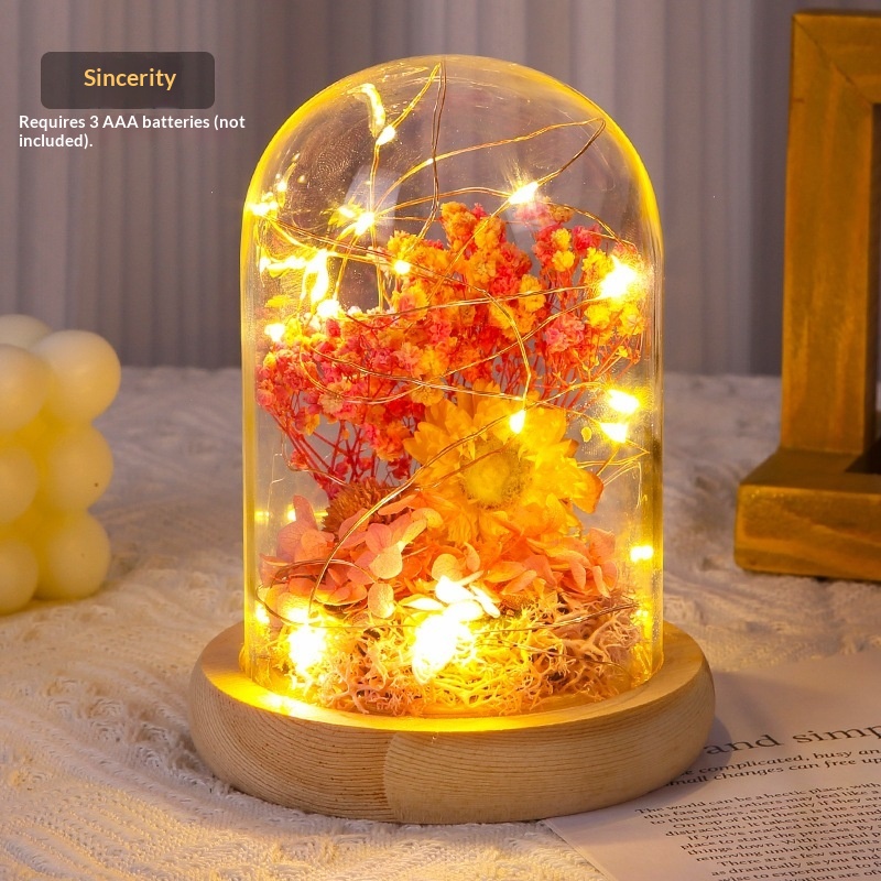 Preserved Flower DIY Materials Glass Dome Handmade (Ice