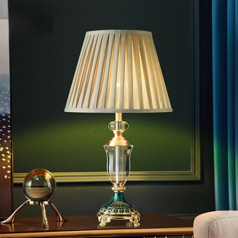 French-style Luxury Crystal Table Bedroom Bedside Lamp