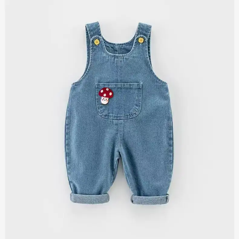 Loose-fit Fashionable Kids Denim Overalls