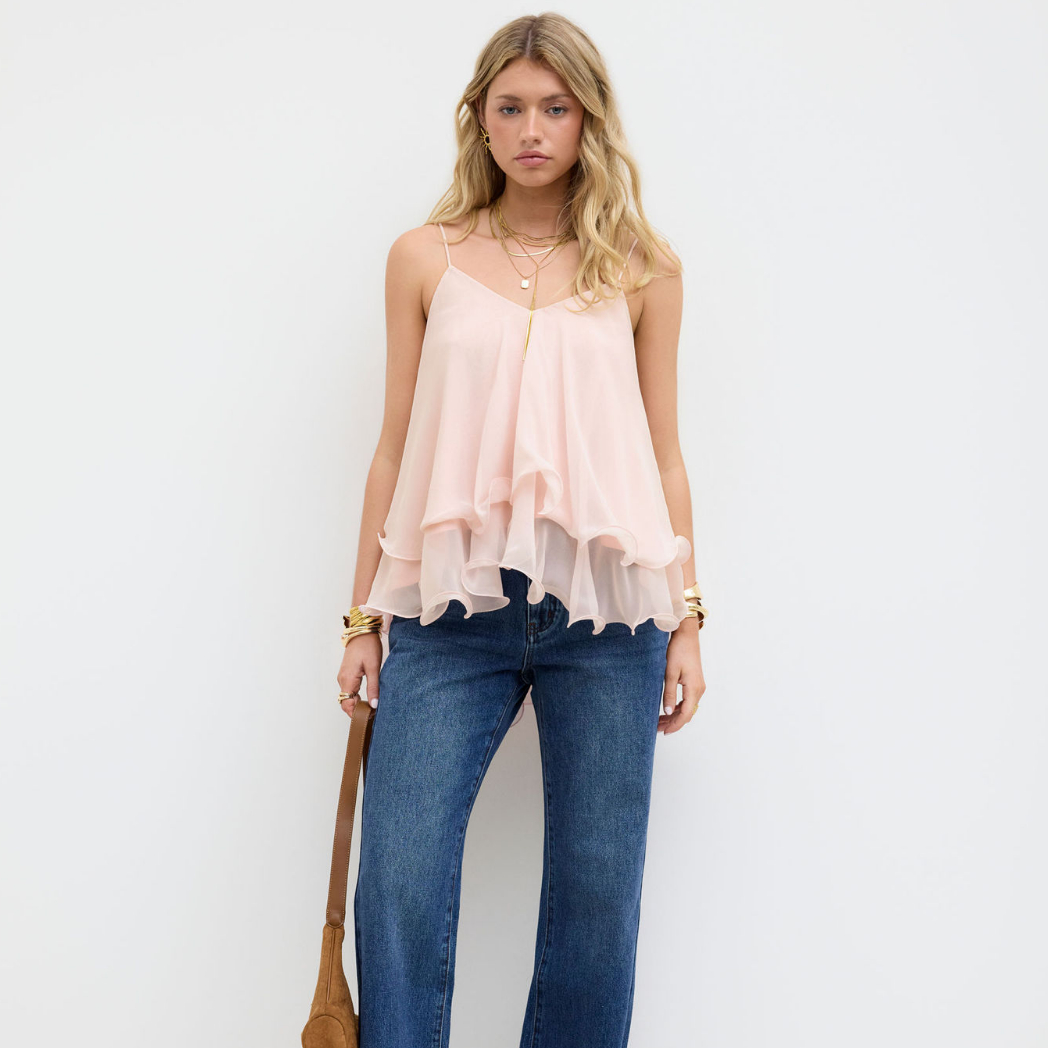 Women's New Off-Shoulder Ruffle Strap Top