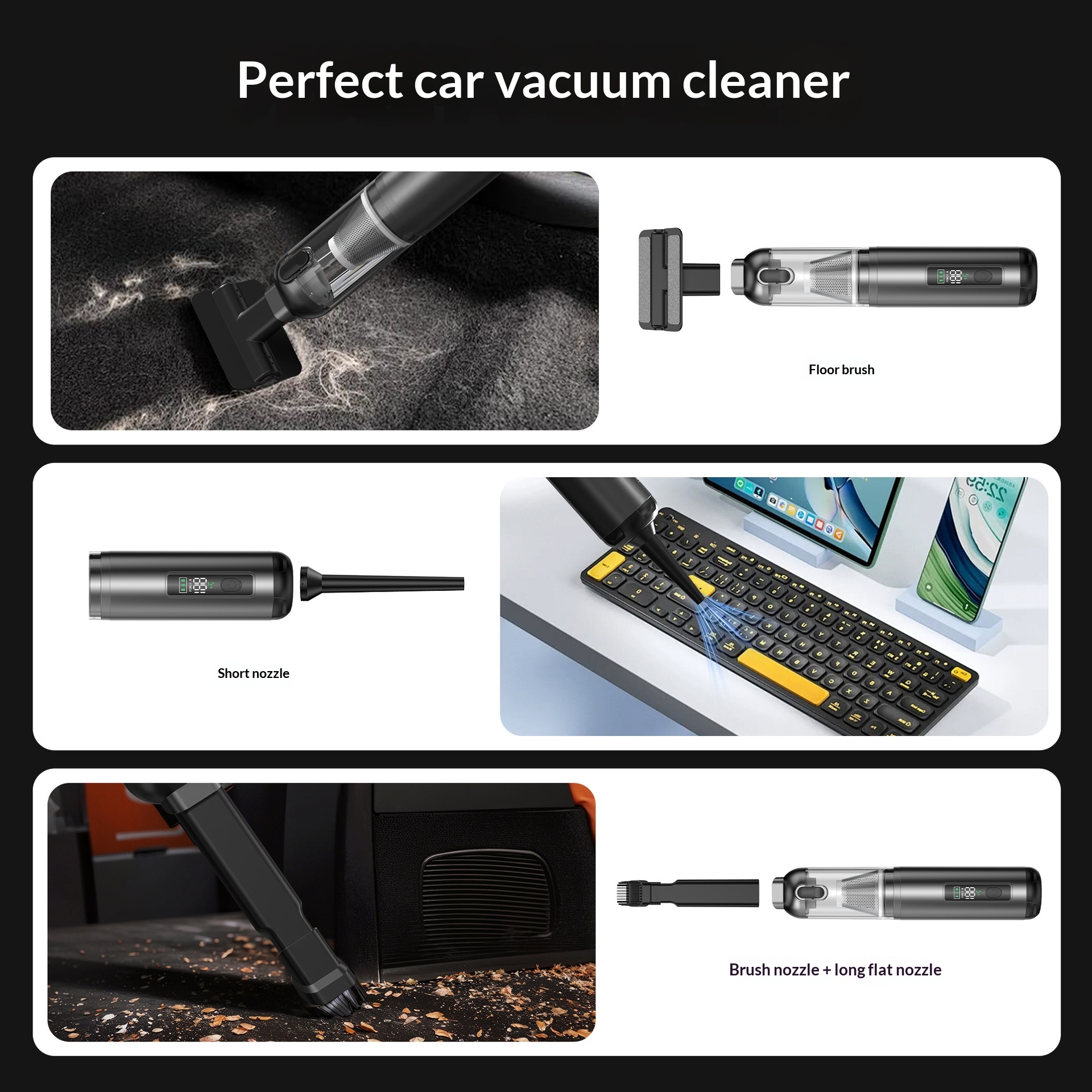 Brushless Digital Display High-Suction Cordless Vacuum With Wireless Charging