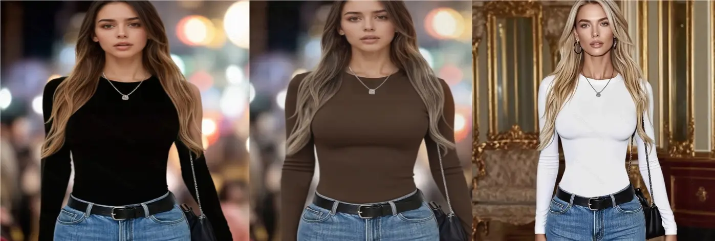 Ladies Solid Color Slim Bottoming Shirt