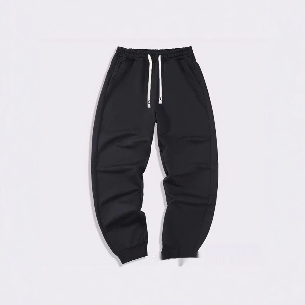 Casual Drawstring Ribbed Sweatpants Men's Pants