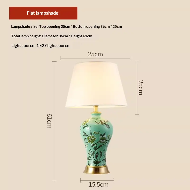 Chinese-style Cozy Bedroom Solid Copper Study Desk Lamp