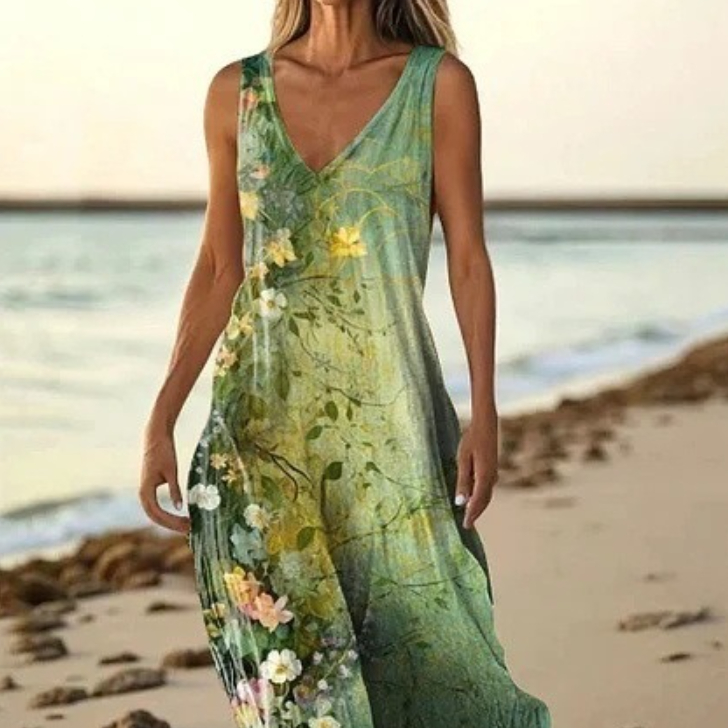 Women's Fashion Floral Spring Summer New Printed Dress