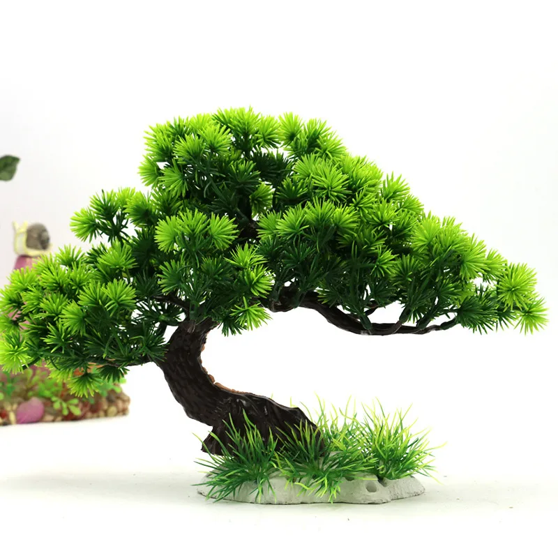 Artificial Plastic Tree-shaped Aquarium Plants Simulated Welcoming Pine