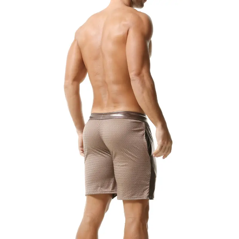 Gold-stamped Mesh Breathable Sports Shorts Sexy