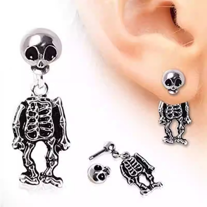 Retro Punk Mini Skull Stud Earrings