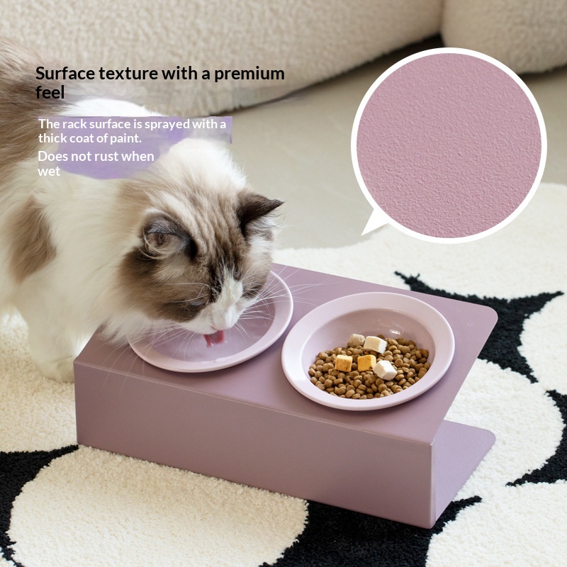Elevated Neck-supporting Spill-proof Food And Water Bowl For Cats And Dogs