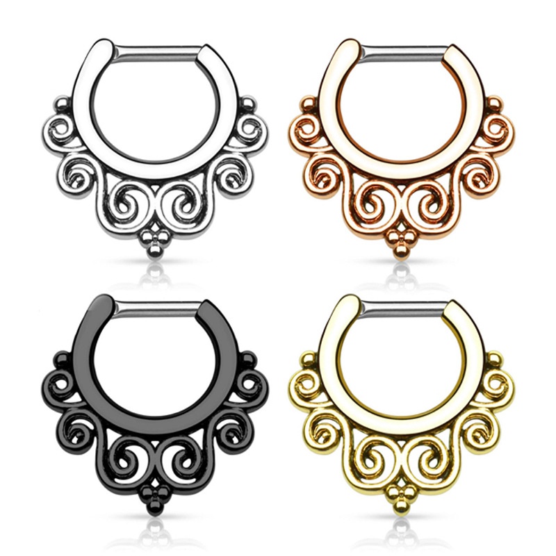 Mid-stem Titanium Nose Ring Piercing Jewelry
