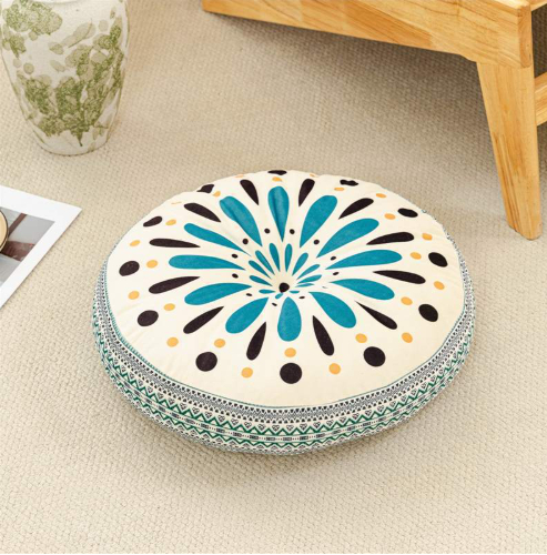 Round Boho Patterned Yoga Cushions