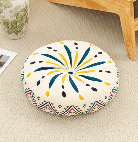 Round Boho Patterned Yoga Cushions