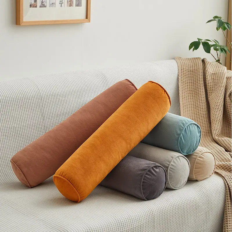 Solid Color Minimalist Home Use Sofa Cylindrical Pillow