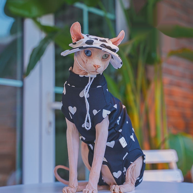 Hairless Cat Pet Ice Silk Cooling Four-Legged Belly-Covering Shirt Short-Sleeve Vest