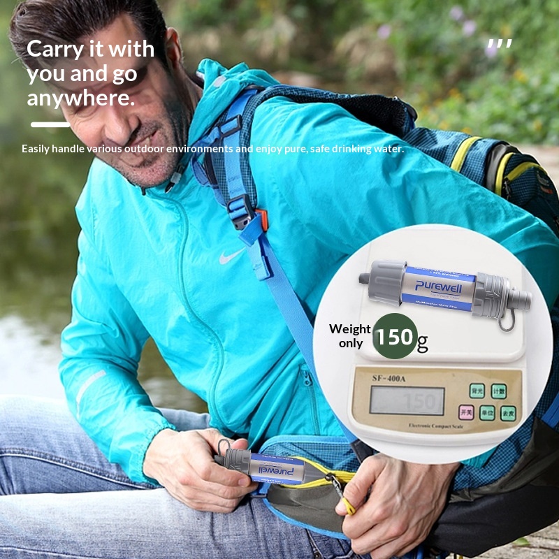 Outdoor Water Purification Filter Survival Portable Straw Water Filter Wilderness Water Purification Tool