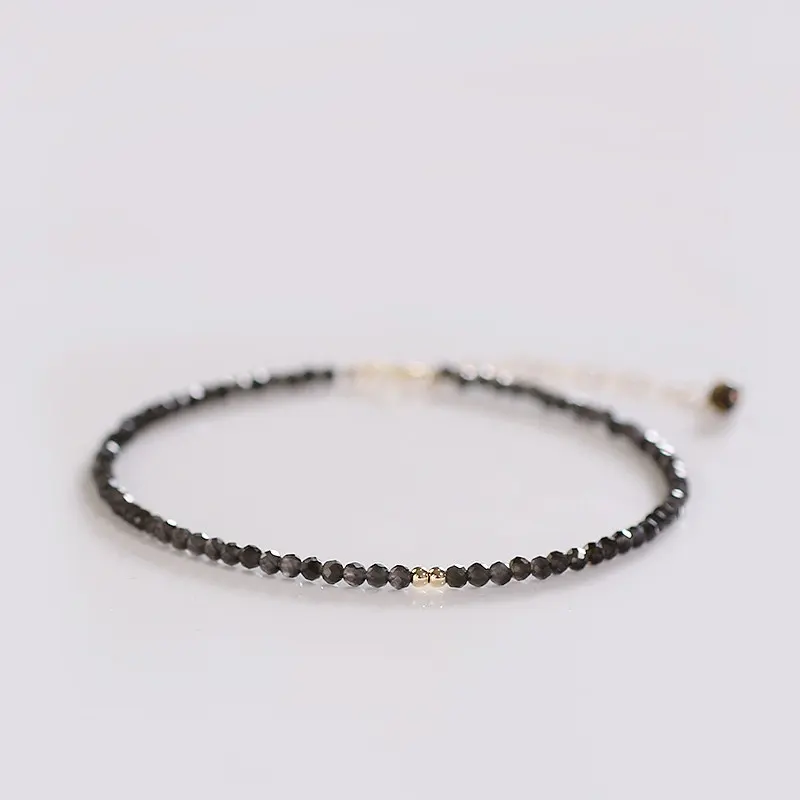 Ultra-fine Natural Obsidian Anklet for Women