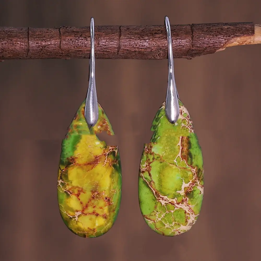 Natural Imperial Stone Earrings, European And American Style