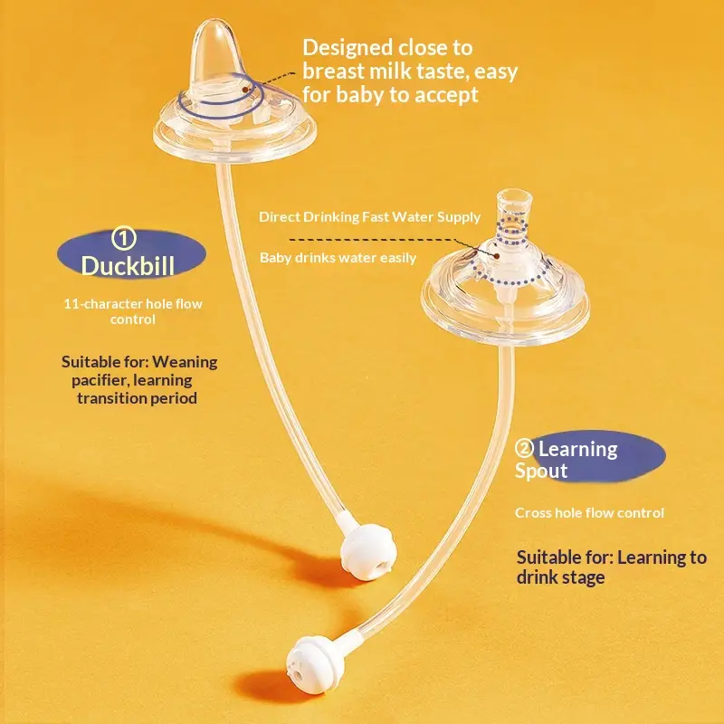 Wide-caliber Sippy Spout Universal Gravity-ball Baby Bottle Cap With Handle
