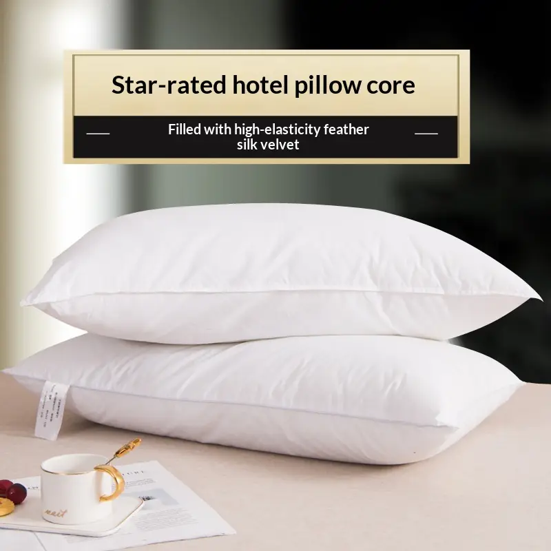 Hotel Pillow Insert Fiber Pillow Imitation Goose Down Pillow Insert High-Resilience Feather-Soft Fabric Hotel-Use All-Cotton Pillow Insert