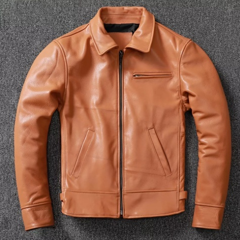 Leather Jacket For Men Made Of Tanned Cowhide Top Layer