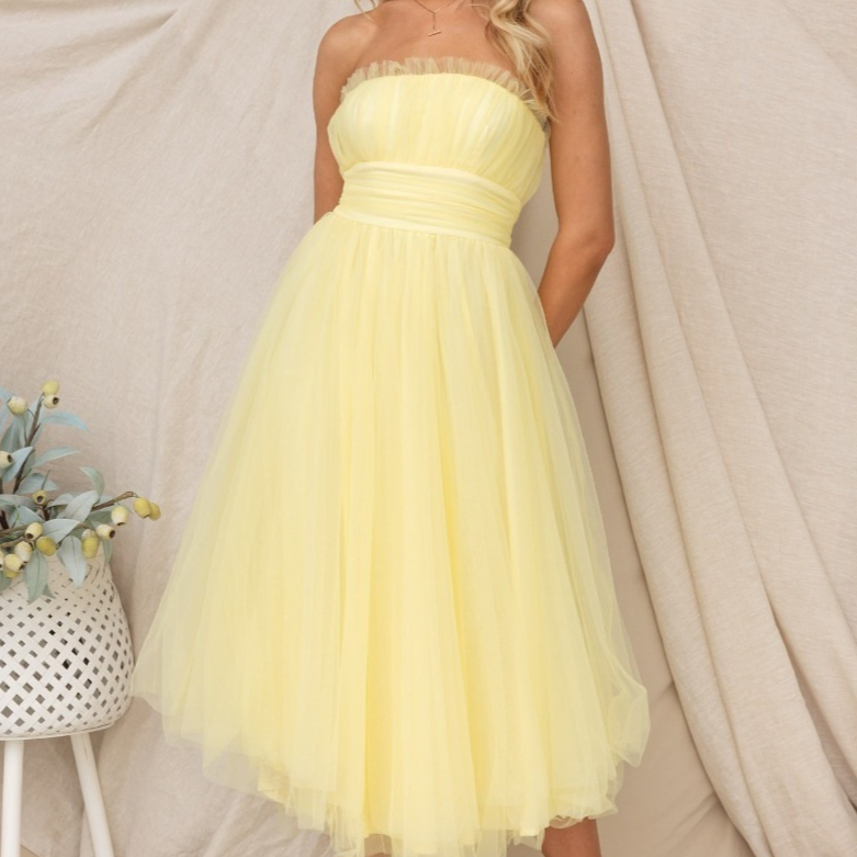 Tube Top Mesh Dress For Women