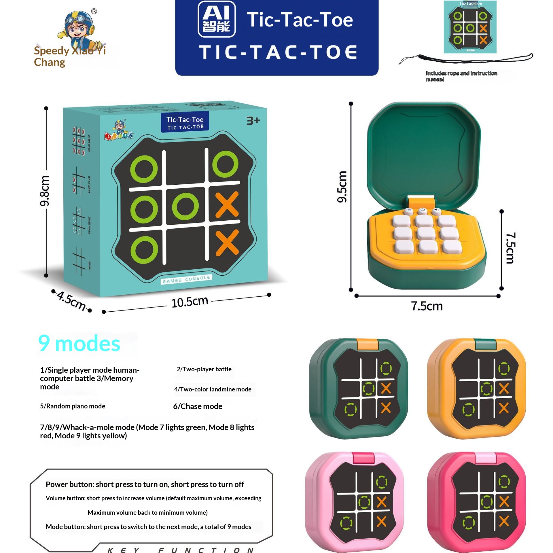 Tic-Tac-Toe Multi-Game Board Game Electronic Childrens Toy Tabletop Game Console