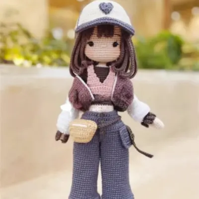 Dress-Up Girl Ornament Kit Hand-Knitted Doll Yarn